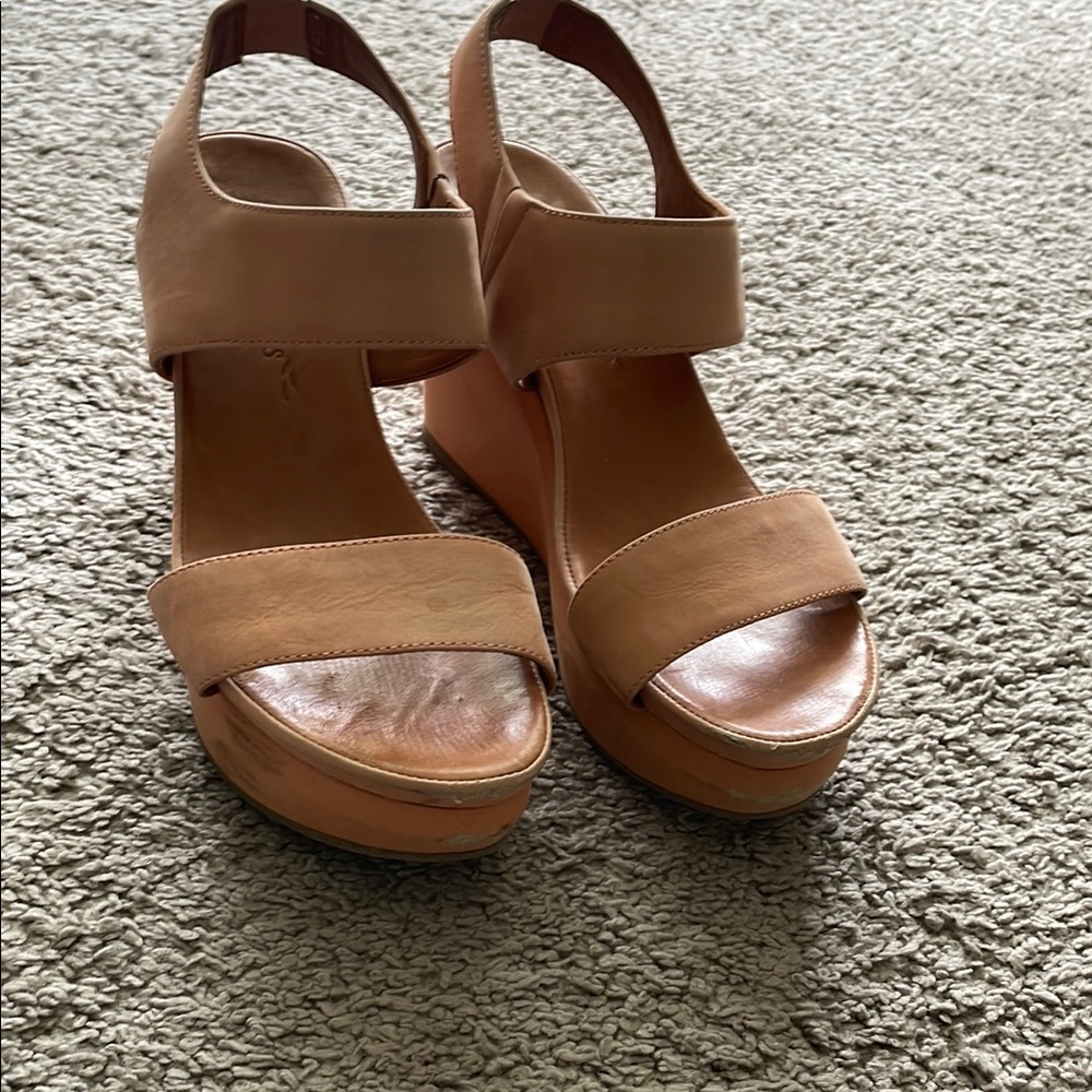 Women's Tan Wedge Sandals by gentle souls